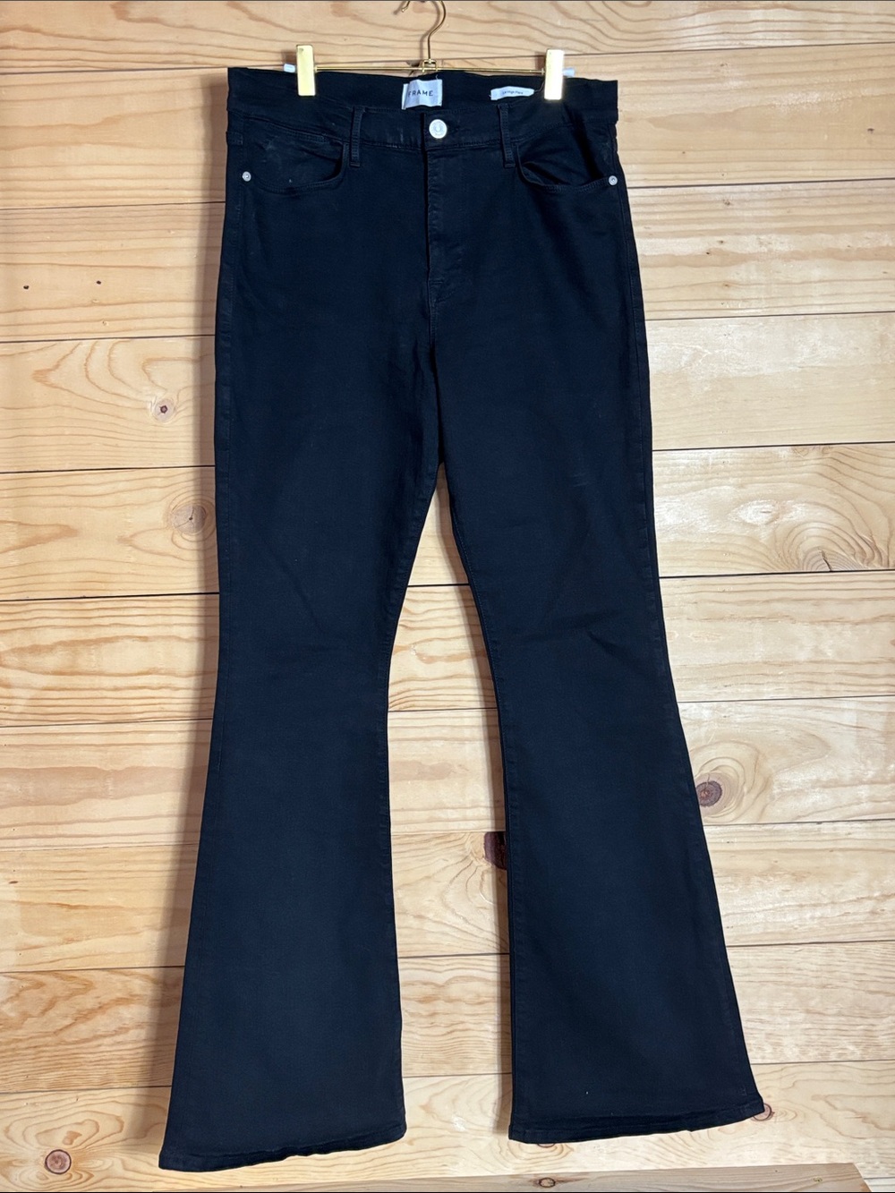 Frame le high flare black jeans size 33